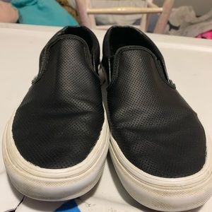 And leather black slip on